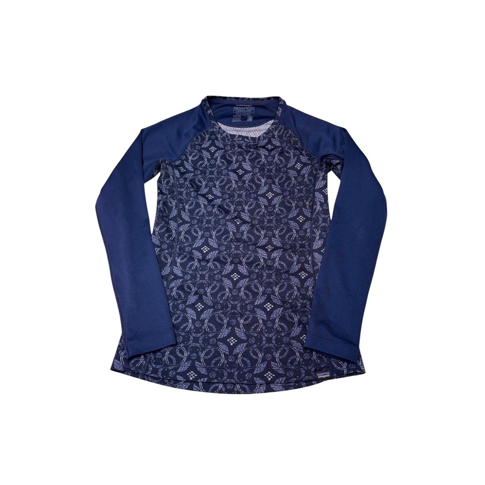 Patagonia Capilene Midweight Baselayer Top Navy Floral Womens XS 44437FA19